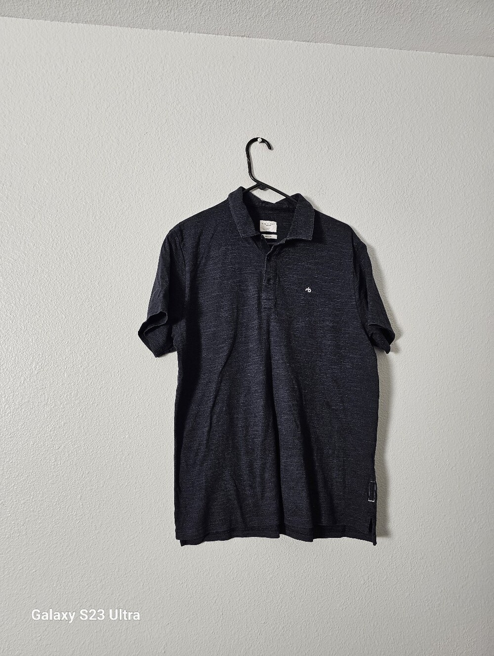 rag & bone Dark Navy Heather Polo Shirt Sz XL